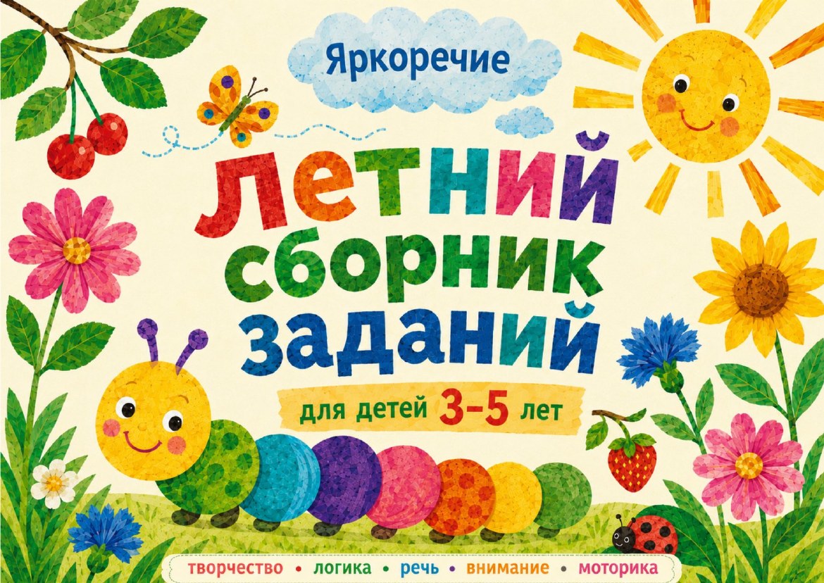 Обложка летнего сборника заданий для детей 3-5 лет